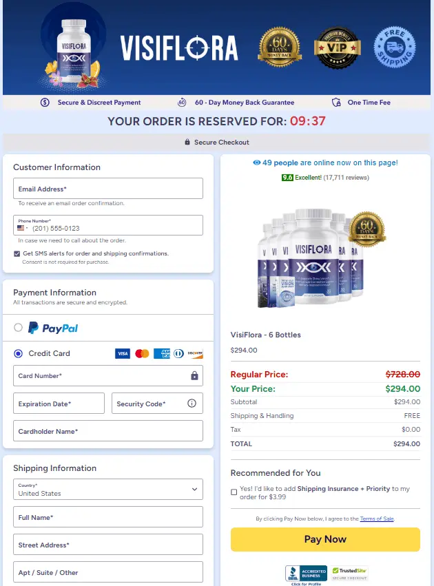 VisiFlora order page
